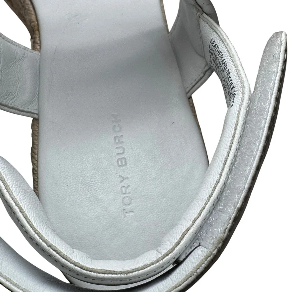 Tory Burch Kira Platform Espadrille Sport Sandals White Size 10 New